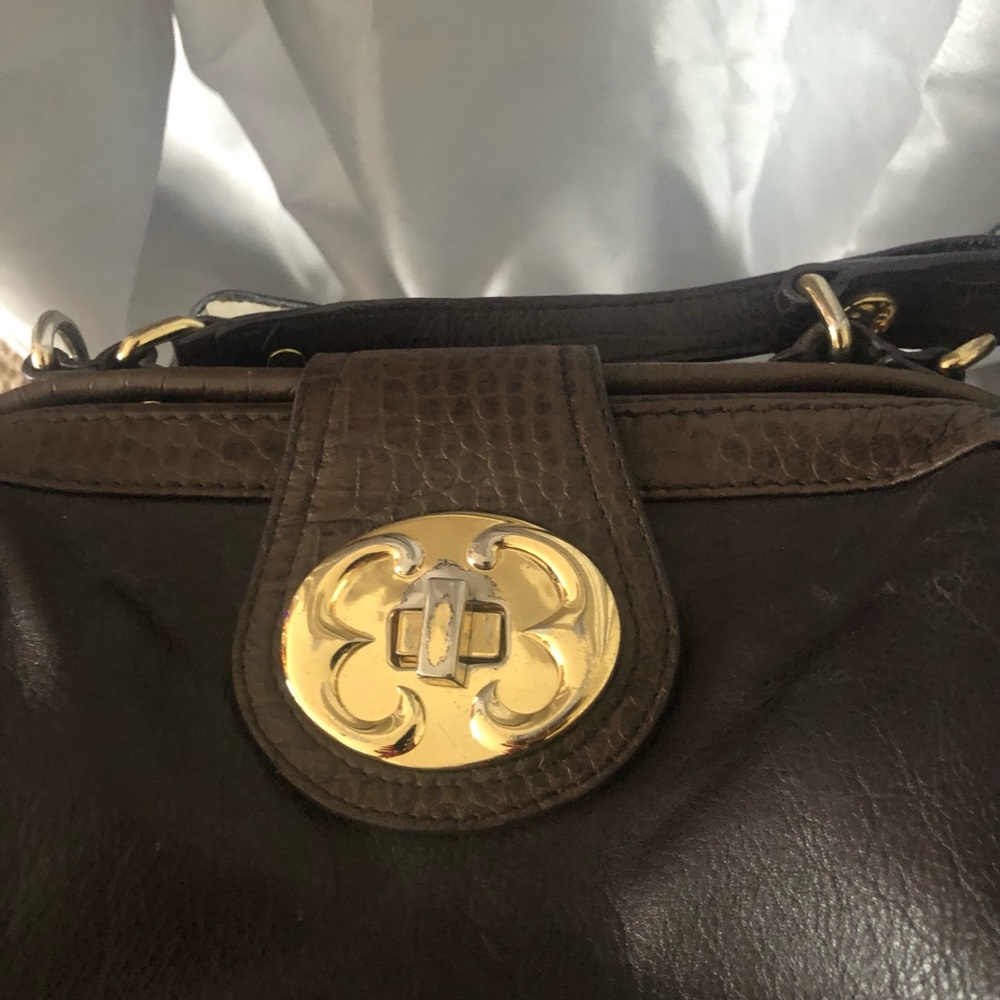 EMMA FOX faux brown leather purse. Three inside pockets. HOST PICK - Picture 2 of 11